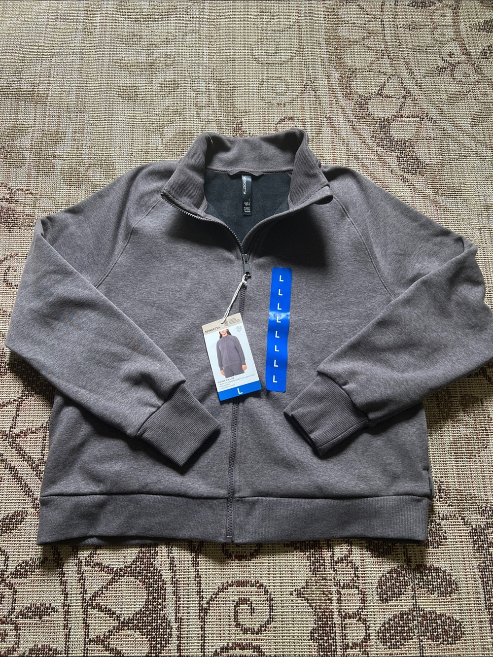 Mondetta Womens Full-Zip Purple Quarter-Mock Jacket